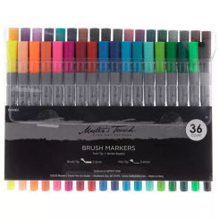 Twin Tip Brush Markers - 36 Piece Set
