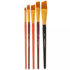 Curate + Colour Gold Taklon Paint Brushes - 5 Piece Set