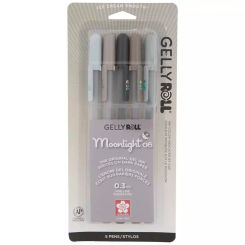 Gray Moonlight Gel Ink Pens - 5 Piece Set