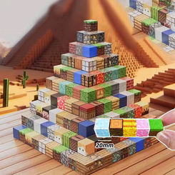 75 style my world building blocks mini-assembly diagram magnetic Minecraftinglys splicing mine magnet model building blocks toys