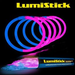 8 Inch Glowstick Bracelets - Bi-Color - Blue/Pink