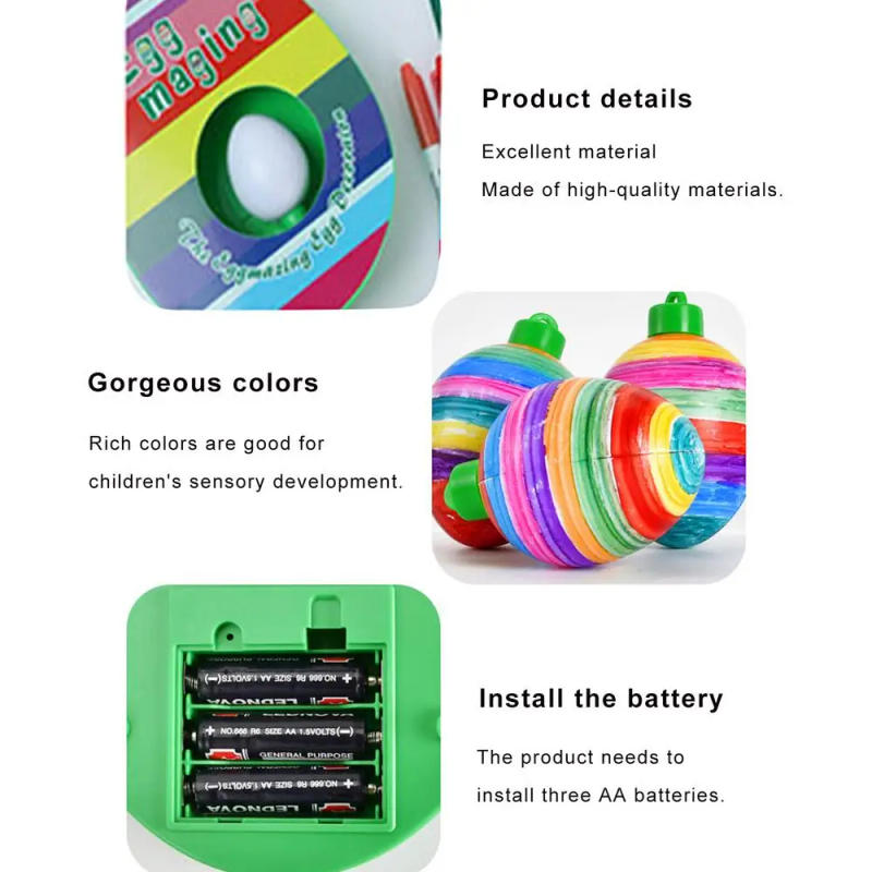 Description Picture 5 of itemDIY Egg Decorating Kit: Real Eggs Spinner Machine with Accessories, Easter Drawing Toy Set, Arts and Crafts for Kids