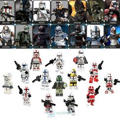 14pcs Star Wars Captain Rex Commander Gree Appo Bly Thorn Fox Neyo Minifigures