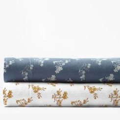 Cozy Vintage Floral Organic-Cotton Flannel Fitted Twin XL Dorm Sheet 39x80 - Amber