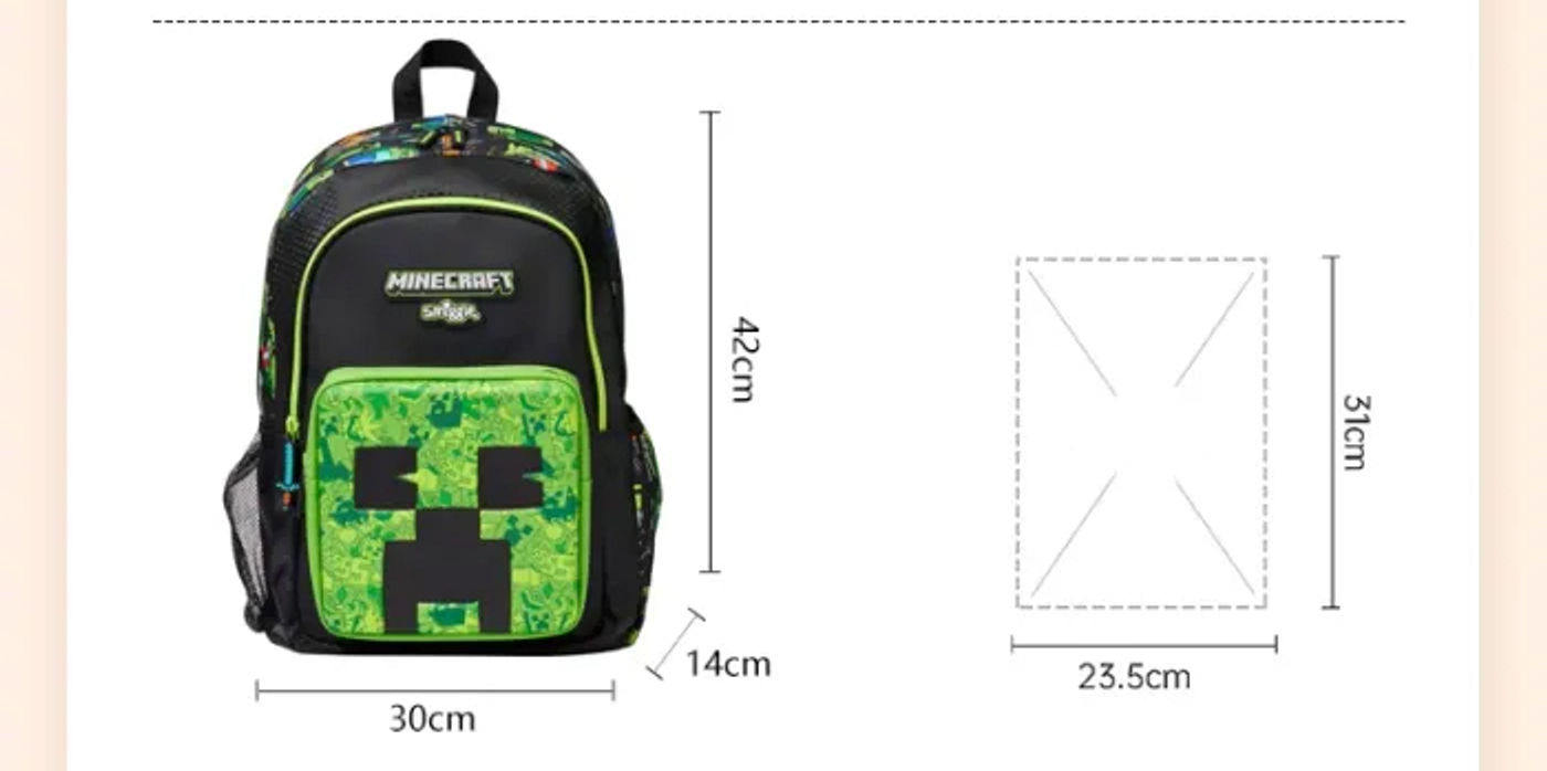 Description Picture 5 of itemAustralia Smiggle Minecraft Co branded Backpack Primary School and Children's Backpack Start of School Gift