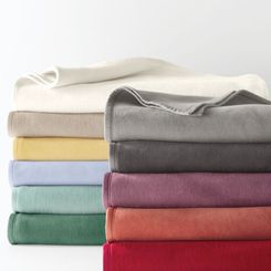 Cotton Fleece Blanket and Throw - Twin - Dune