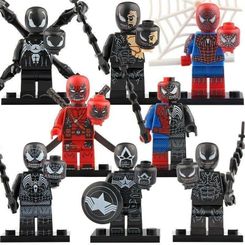 8pcs/set Marvel Symbiote Iconic Brand Agent Venom Venompool Eddie Brock Minifigures