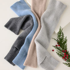 Brushed Cashmere Leg Warmers - one size - Coal Heather