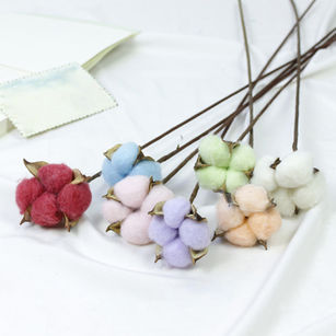 1Pc Naturally Dried Cotton Flower DIY Artificial Plant Wedding Party Home Decor
