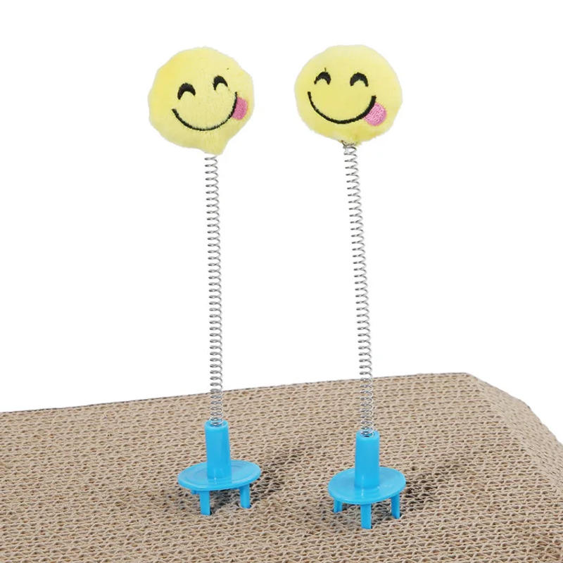 Description Picture 5 of itemPlush Cat Toy Cartoon Cat Spring Toy Cat Stick Feather Rod Catcher Teaser Multicolored Interactive Toy Insert Scratch Board