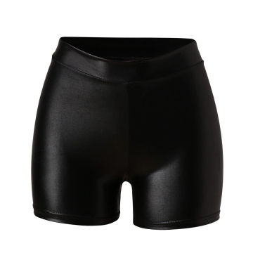 Sexy Leather Shorts for Women High Waist Stretchy Slim Hip Shorts Black Leggings Hot Dance Nightclub Clubwear Hot Pants Shorts