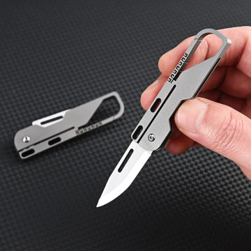 EDC Titanium alloy keychain knife Demolition Express Portable Micro Keychain Pendant High Hardness Folding Portable Sharp Knife