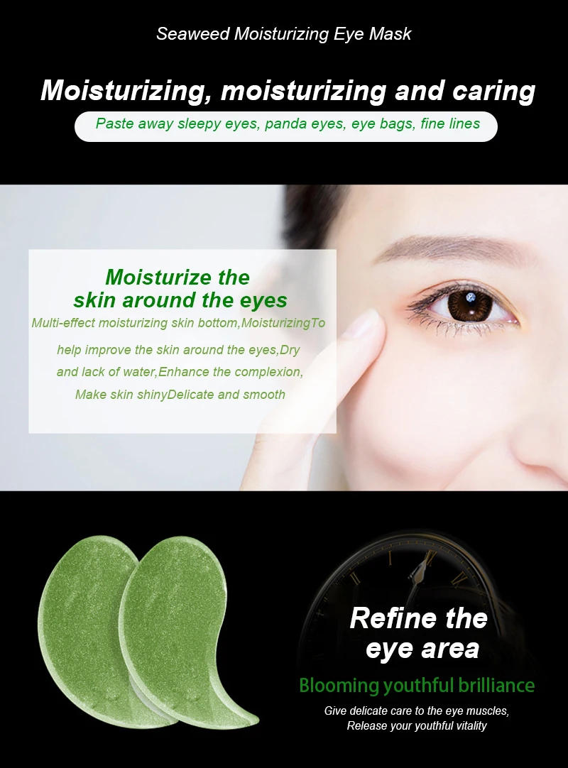 Description Picture 6 of item30Pair Seaweed Crystal Collagen Eye Mask Eye Patches Moisturizing Remove Dark Circles Eye Mask Skin Care Product Korean Cosmetic