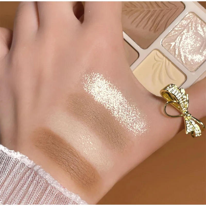 Description Picture 5 of item4 Colors Long-Lasting Matte Highlighter Bronzers Palette Face Shading Grooming Powder Makeup 3D Face Contouring Bronzer Cosmetic