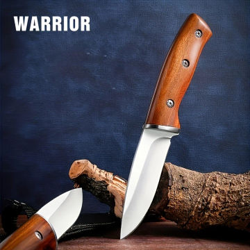 Outdoor Stainless Steel High Hardness Straight Knife, Portable Sharp Knife With Sheath , Outdoor Camping, Hunting