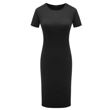 Summer Women Dresses Knee-Length Shinny Casual Short Sleeve Bandage Bodycon Sheath Dress Vestidos QT031