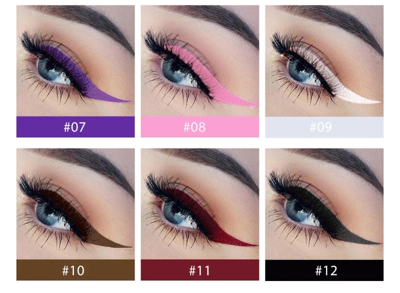 Description Picture 6 of item12 Colors/Box Color Liquid Eye Liner Waterproof White Eyeliner Pencil Makeup Set Cosmetics Long-Lasting Make Up Colored Blue Pen