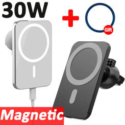 30W Magnetic Car Wireless Charger Air Vent Phone Holder For iPhone 14 13 12 11 Pro Max Macsafe Car Charger Fast Charging Station