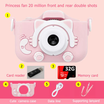 Kids Camera Cute Baby Toys Cat 2020 New Mini Digital HD Cameras 2000W IPS Screen for Children Boys Girls Birthday Christmas Gift