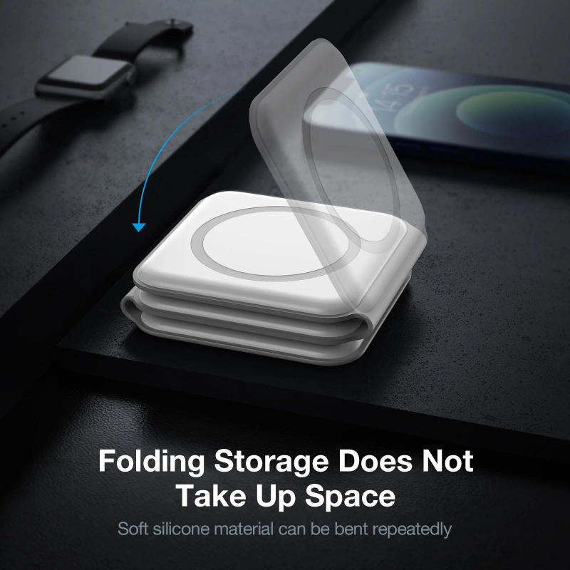 Description Picture 5 of item3 In 1 Wireless Charger Pad Stand Foldable for iPhone 15 14 13 12 11 X Apple Watch AirPods 15W Fast Charging Dock Station