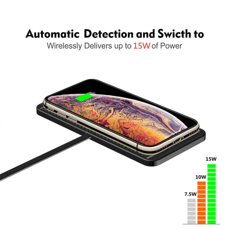 Description Picture 6 of item30W Wireless Car Charger Silicone Anti-skid Pad Cradle Dock for iPhone 14 13 X Fast Car Wireless Charging Stand Car Modification