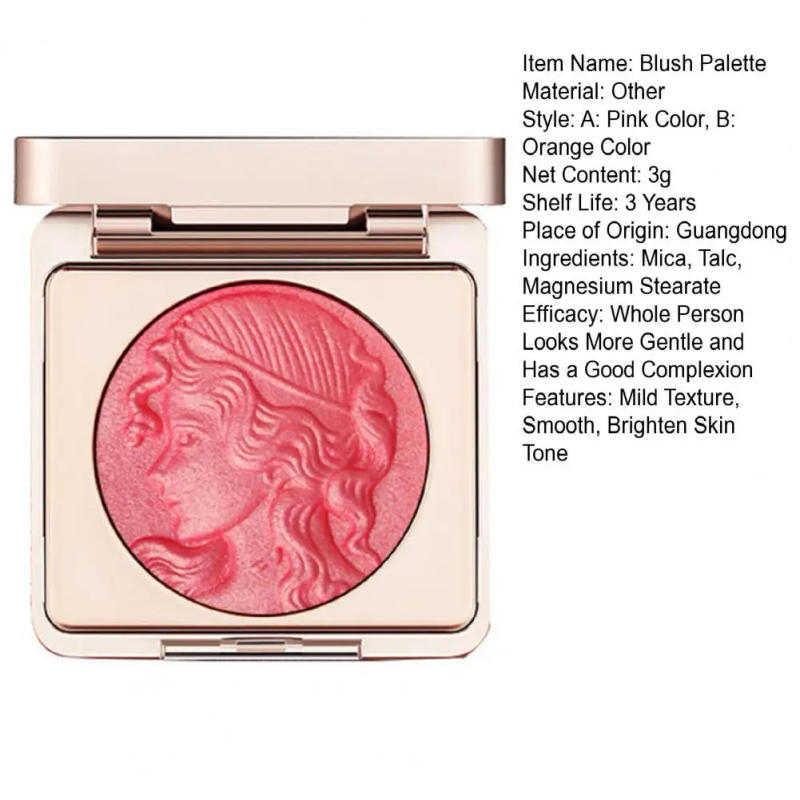 Description Picture 2 of itemFace Blusher Peach Pink Makeup Blush Palette Cheek Contour Blush Cosmetics Blusher Cream Makeup Rouge Cheek Tint Korean Makeup