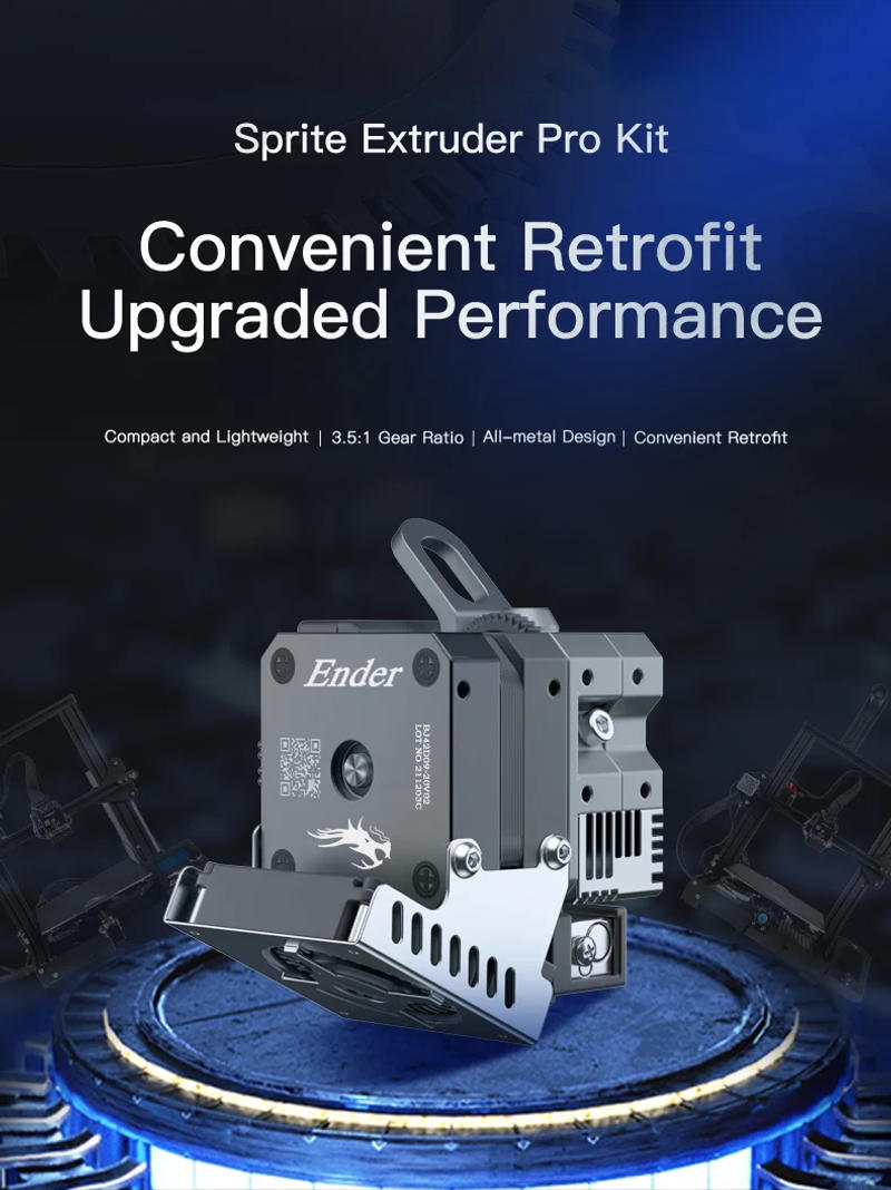 Description Picture 2 of itemCreality Sprite Extruder Pro All Metal Dual Gear Feeding Design 3.5:1 Gear Ratio Bowden Extrusion For Ender-3 S1 CR-10 Smart Pro