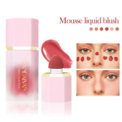 Liquid Blush Stick Long Lasting Face Nourishing Blush With Sponge Natural-Looking Weightless for Multipurpose Eyeshadow Lip