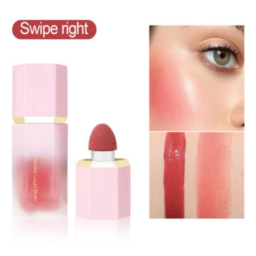 Face Liquid Blush Tint Moisturizing Lightweight Soft Cream Natural Matte Long Lasting Waterproof Smooth Maquiagem Sponge Head