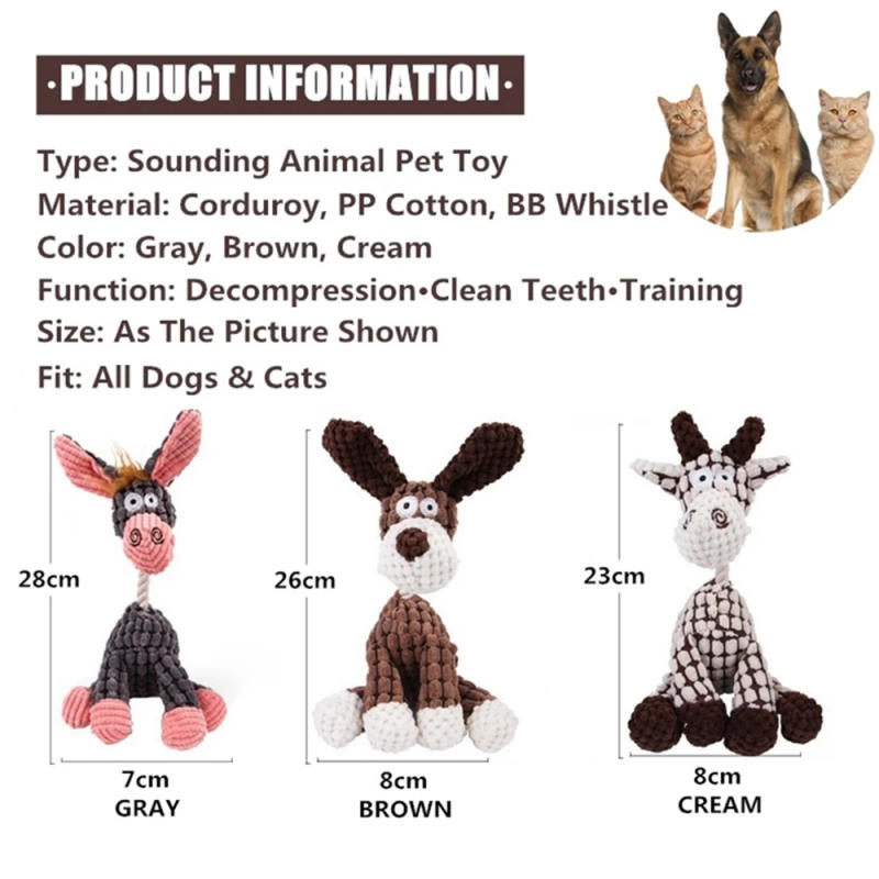 Description Picture 5 of itemDog Toys for Small Large Dogs Animal Plush Toy Dog Cat Pet Toy Chew Rope Knot Bone Rope Pet Toys Training Dog Accessories