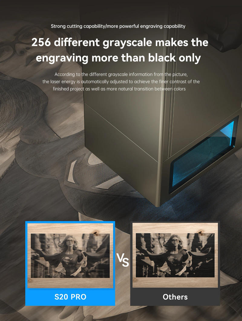 Description Picture 4 of itemATOMSTACK S20 Pro/S30 Pro Laser Engraver DIY CNC Desktop Laser Engraving Cutting Machine 22W/33W Output Metal Engraver Air Assis