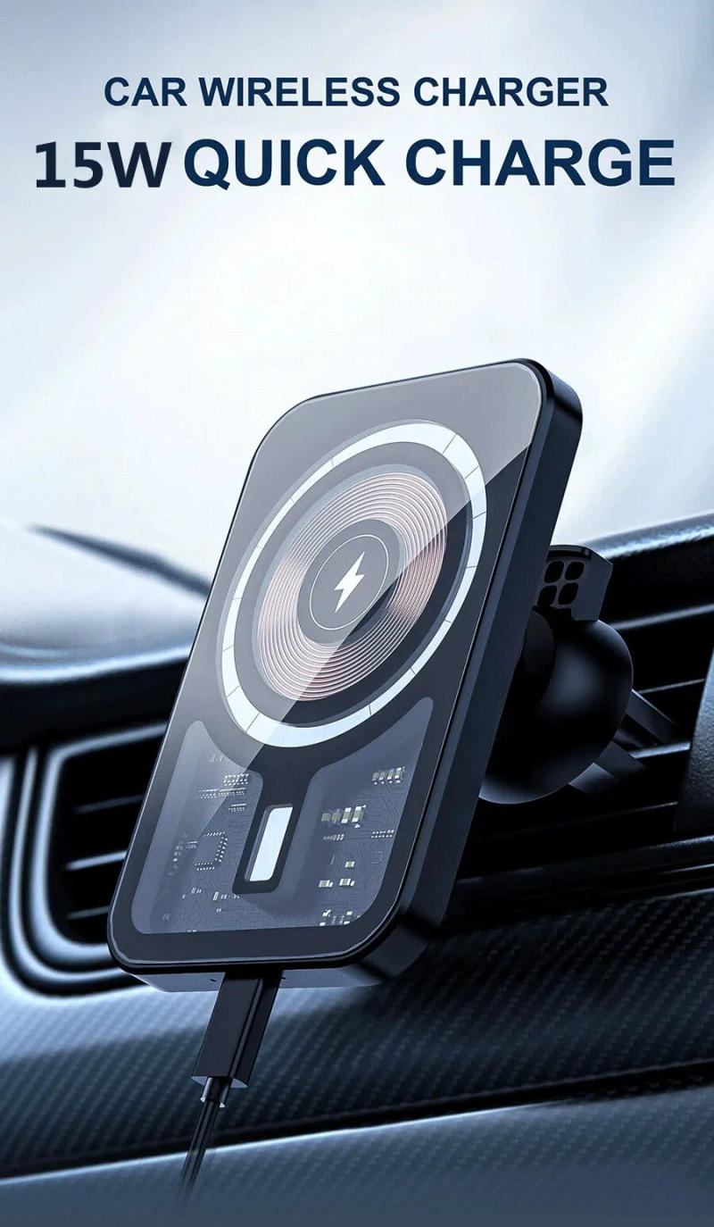 Description Picture 2 of itemMagnetic Wireless Car Charger Air Vent Phone Holder Stand 15W Fast Charging Station Car Mount For iPhone 12 13 14 Pro Max MaSafe