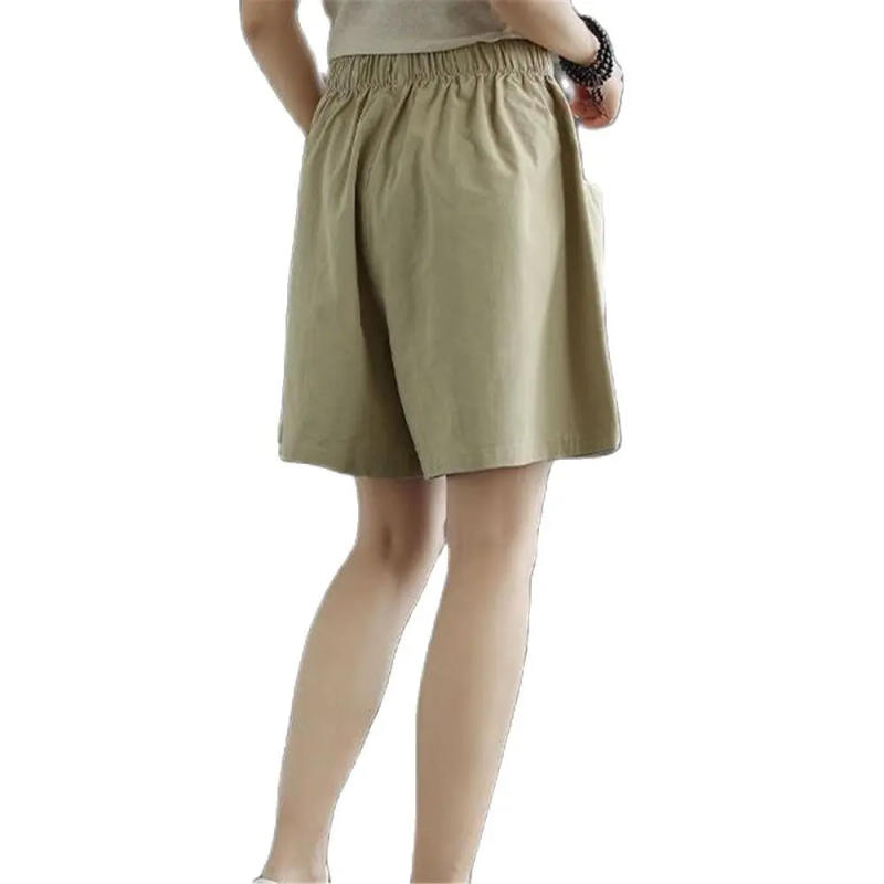 Description Picture 3 of itemSummer Womans Shorts High Waist Cotton Loose Casual Thin Shorts Wide Leg Straight Sport Short Skirts Outdoor Short Pants Capris