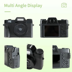 4K HD 48MP Retro Camcorder Anti-shake Vlogging Camera Auto Focus Travel Portable Camera Integrated Recording 16X Zoom Support TF