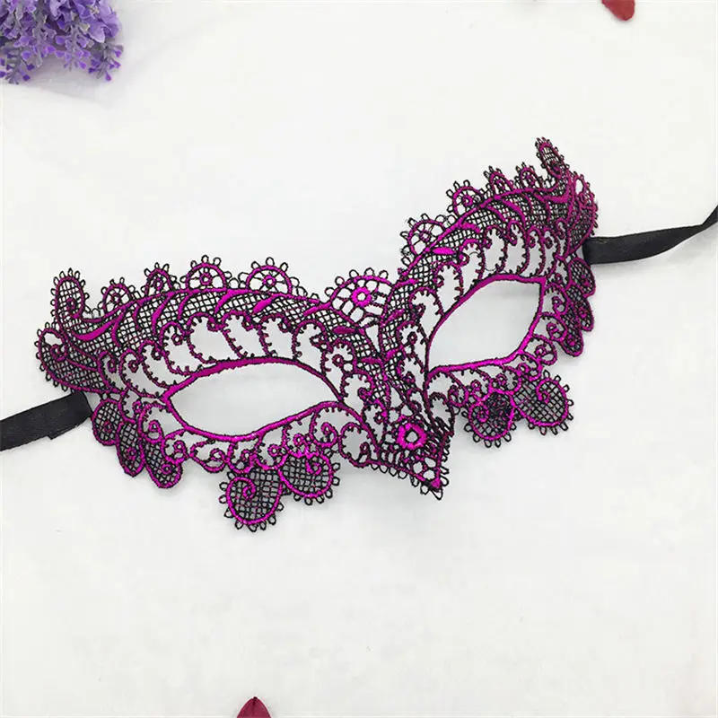 Description Picture 5 of itemWomen's Sexy Half Face Animal Lace Party Mask for Halloween Masquerade Cosplay Party Supplies Ladies Anime Eye Masks Purple