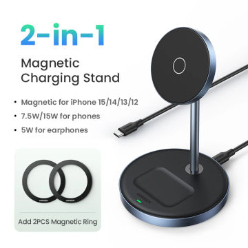 UGREEN Magnetic Wireless Charger Stand 20W Max 2-in-1 Charging Stand For iPhone 15 14 Pro Max/iPhone 13/AirPods Fast Charger