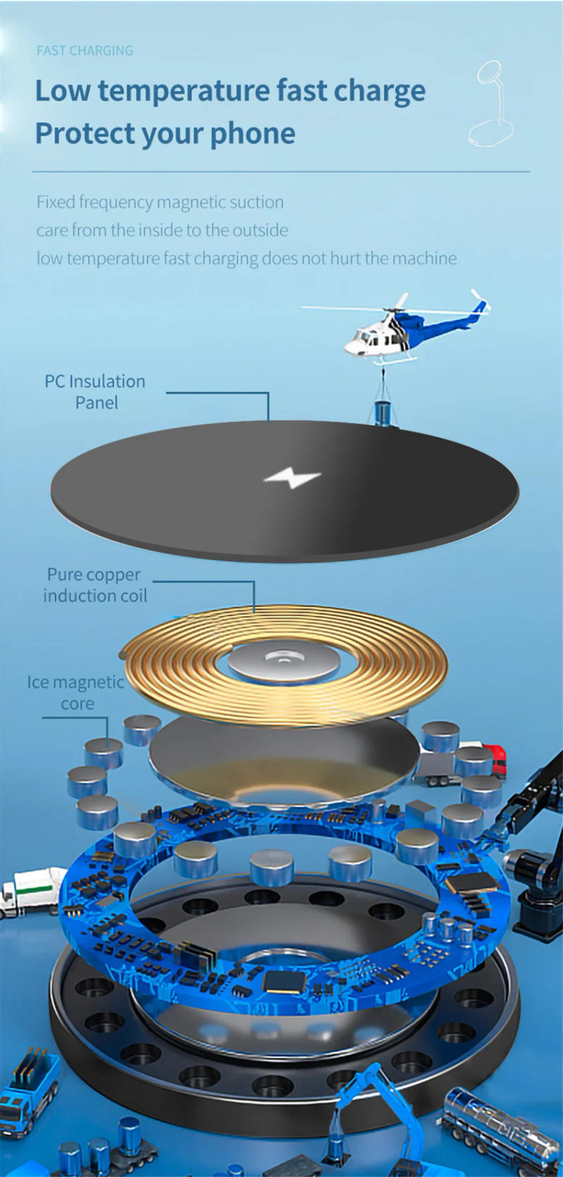 Description Picture 5 of item30W 3 IN 1 Magnetic Wireless Charger Desktop Phone Stand Fast Wireless Charger For iPhone 12 13 14 Pro Max Airpod Xiaomi Samsung