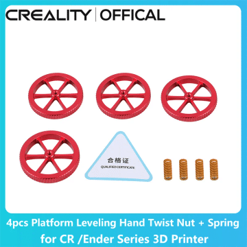 Creality Official 3D Printer Upgraded Parts 4pcs Platform Leveling Hand Twist Nut + Spring for CR /Ender Series 3D Printers