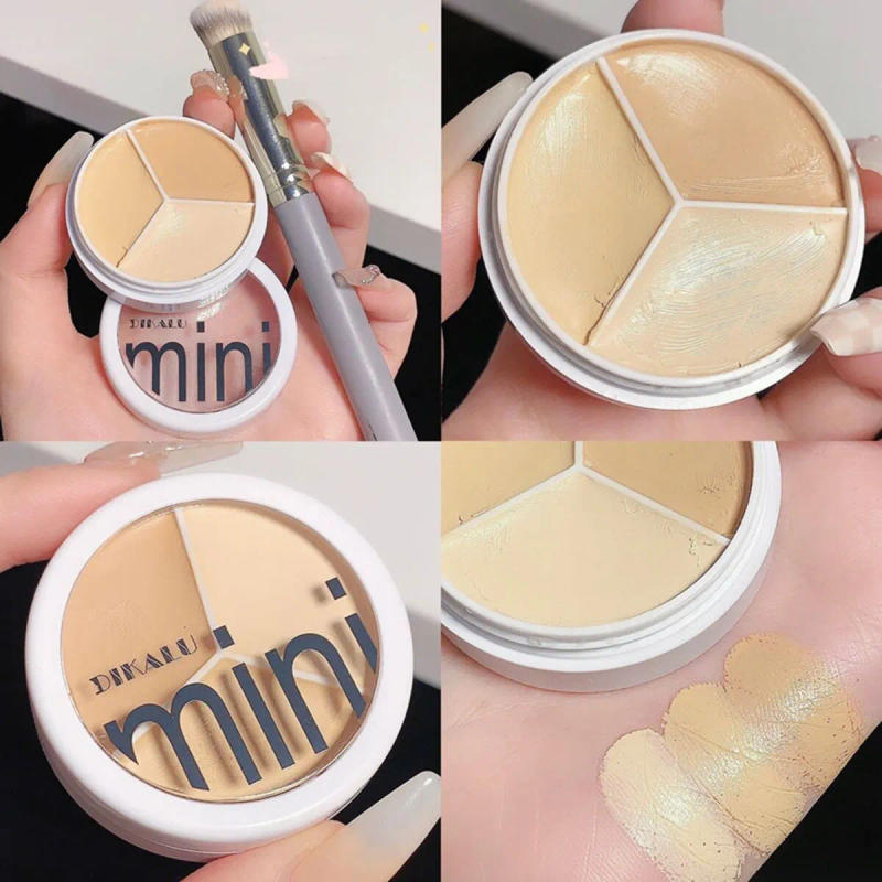 Description Picture 3 of itemDIKALU Three Color Concealer Palette Covers Facial Spots, Acne Marks, Dark Circles And Tear Trough Light Shadow Cp Combination