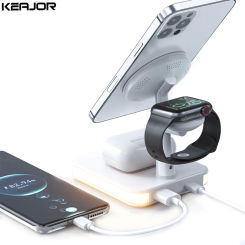 3 in 1 Wireless Chargers Stand For iPhone 12 13 14 15 Pro Max Magnetic Charging Dock Station For Airpods Pro/Apple watch Charger