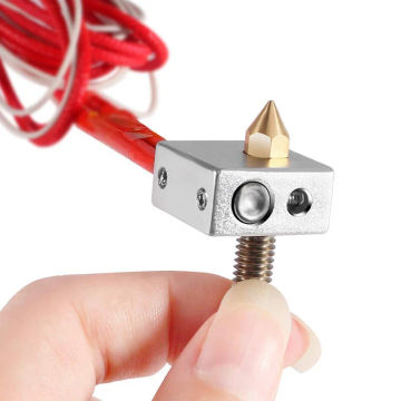 3D Printer Hot End 0.4mm MK8 Brass Extruder Nozzle 30mm A8 Throat Tubing Heater Block NTC 3950 Thermistor 12V 40W Heater