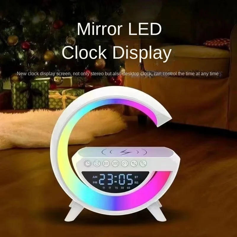 Description Picture 2 of itemBig G intelligent stage lights Bluetooth speaker wireless fast charging colorful bedside atmosphere lights wake-up lights USB