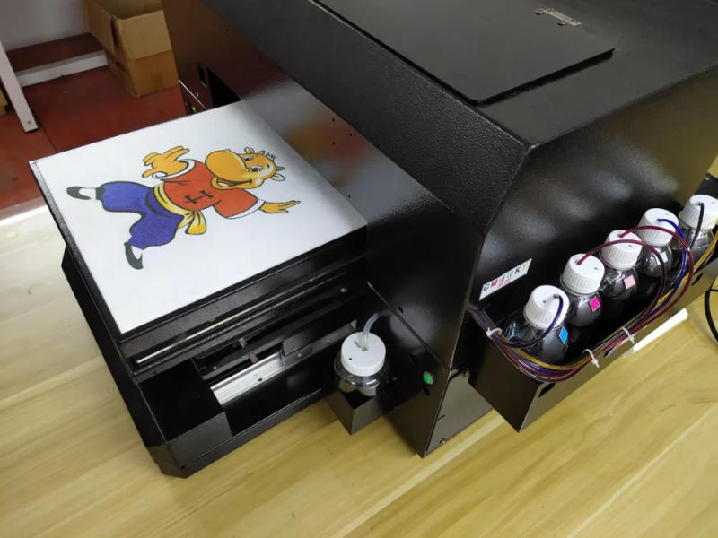 Description Picture 4 of itemTtextile ink printing  dark color and light color garment print A3 size Flatbed Printer machine with factory price