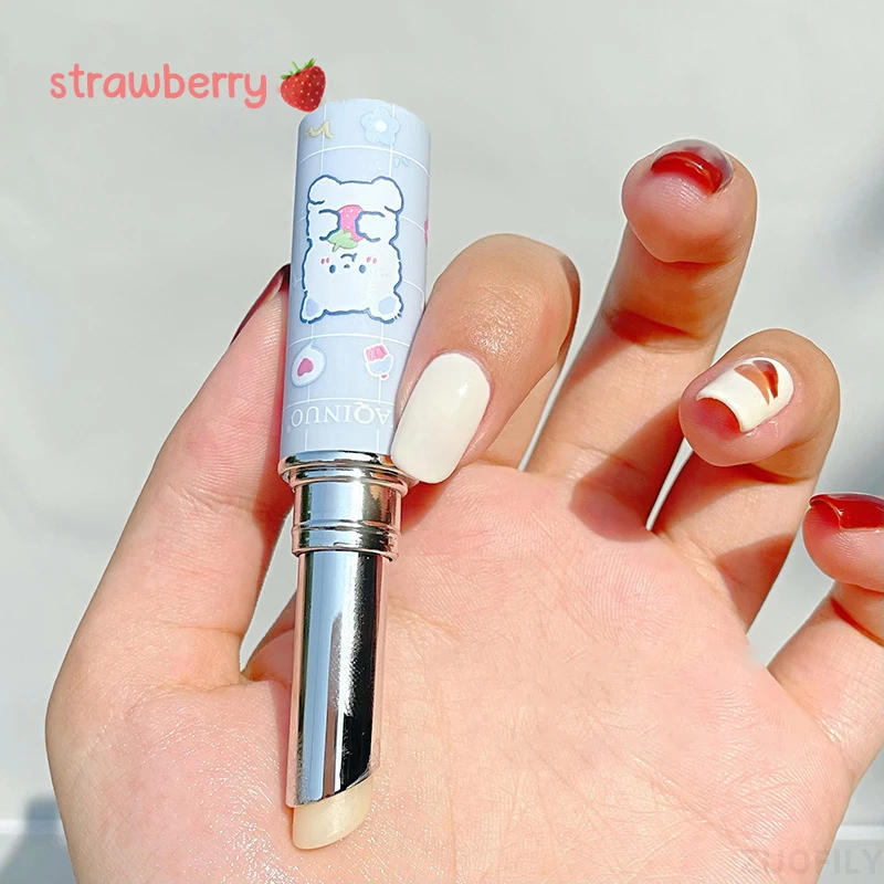 Description Picture 5 of itemCute Lip Balm Strawberry Peach Lipstick Base Not Greasy Lip Oil Moisturizing Clear Lipgloss Alcohol Free Hydrating Lip Care 1pc
