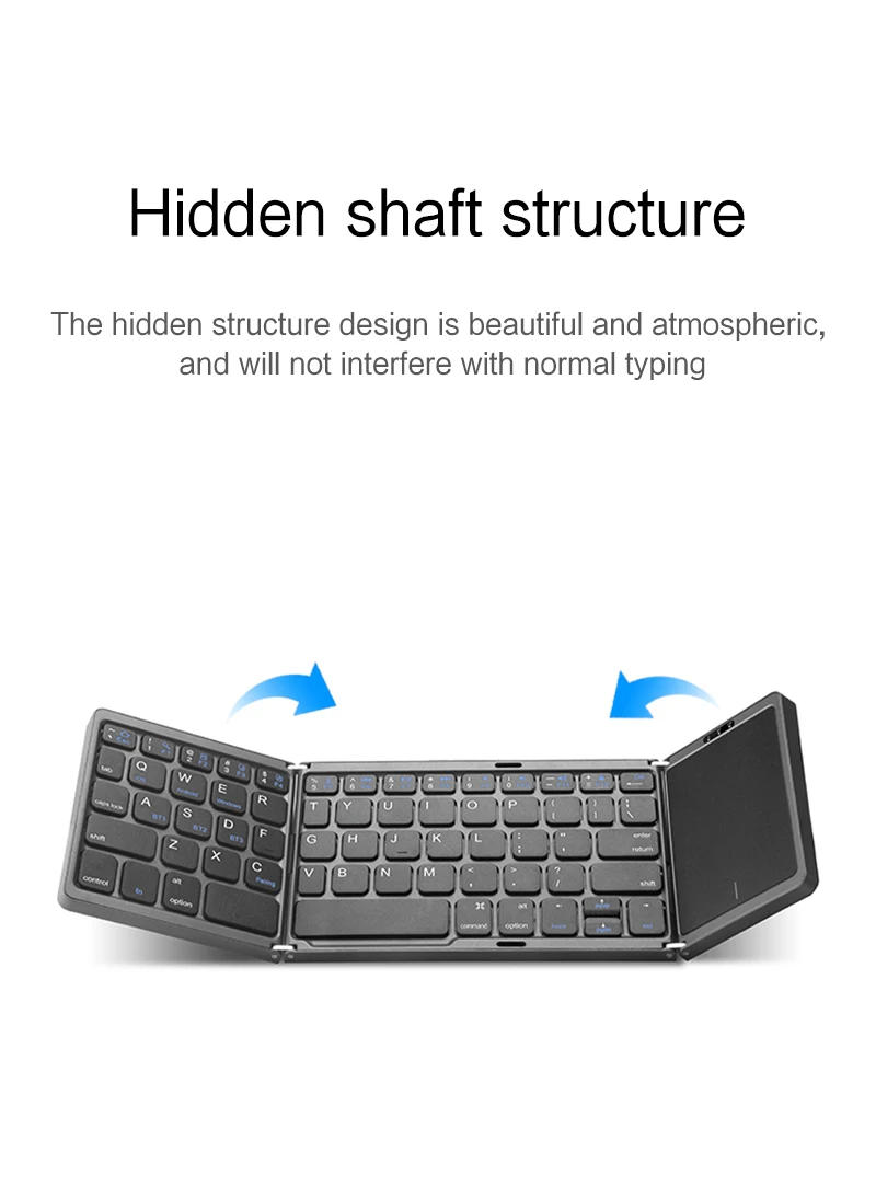 Description Picture 5 of itemLight-Handy Mini Portable Folding Keyboard Wireless Bluetooth Keyboard Rechargeable For IOS Android Windows iPad Tablet Phone