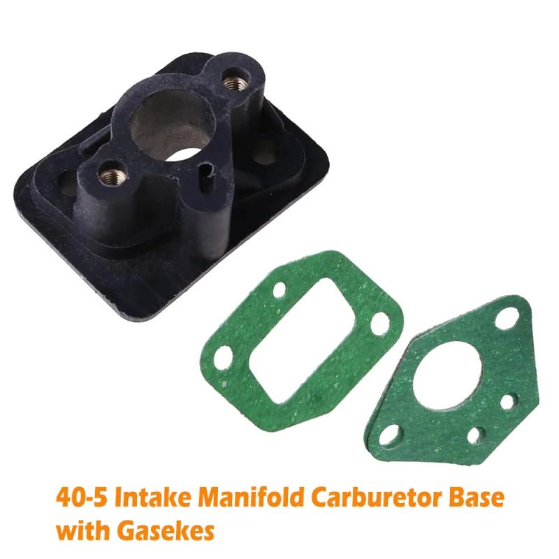 Description Picture 2 of item40-5 43CC 52CC Intake Manifold Carburetor Base Connector with Gaskets Brush Cutter Parts Tools Carb Adaptor Replacement Part