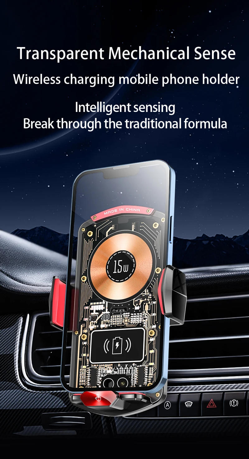 Description Picture 2 of itemTransparent Car Charge Mount 15W Fast Magnetic Phone Charger with 3 head Universal Airvent Car Holder for iphone 14Pro 14 13 12