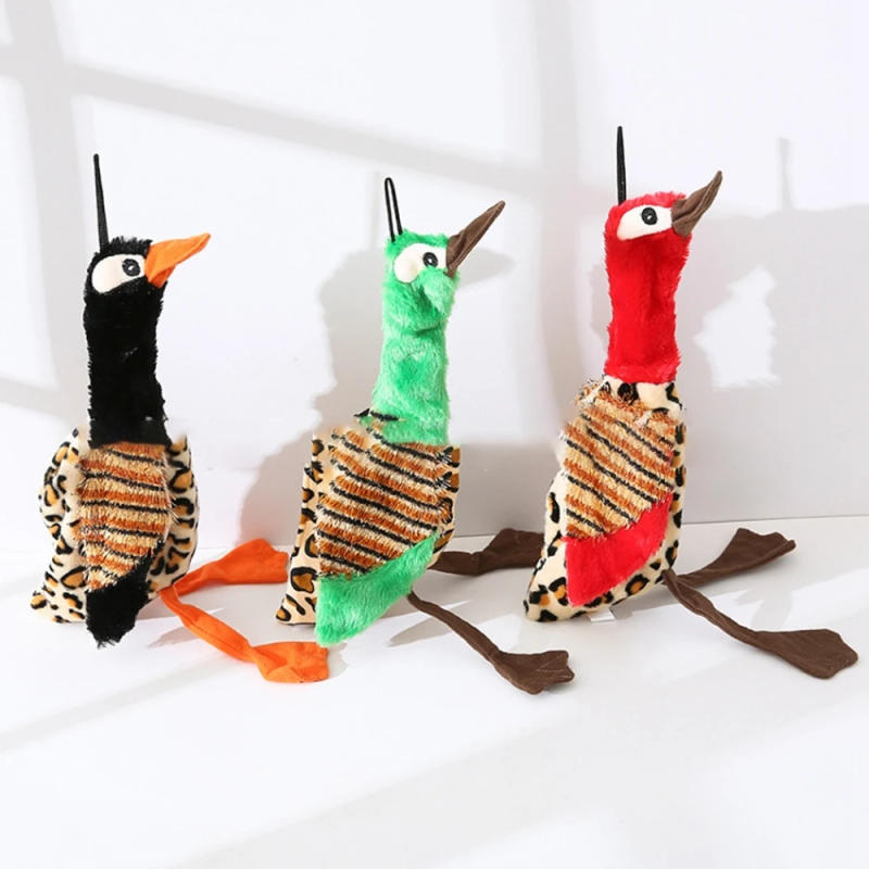 Description Picture 3 of item3Pcs Plush Pet Squeaky Toy Stuffed Bird Shape Dog Chew Toy Puppy Teething Toy Animal Squeak Dog Toy Cleaning Tooth Dog Chew Toys