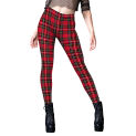 [You're My Secret] New Leggings Women's Slim Elasticity Workout Pants Christmas 3D Red black plaid trims Print Fitness Leggings