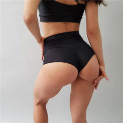 Women Sexy High Waist Workout Fitness Shorts Female Dance Shorts See-through Mesh Patchwork Personality Pole Dancing Clubwear